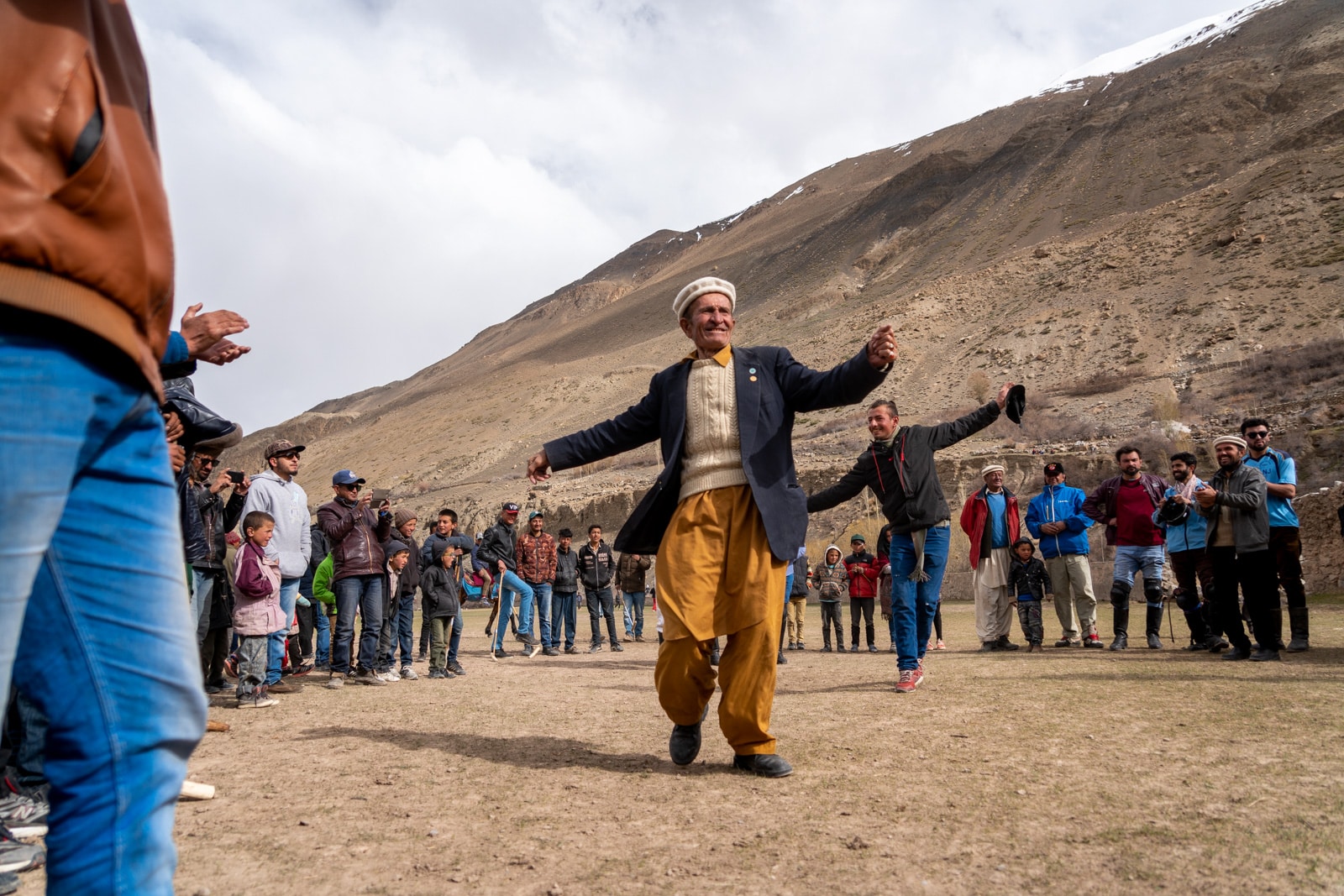 Local man dancing after a polo match in Ispanj village of Chapursan Valley