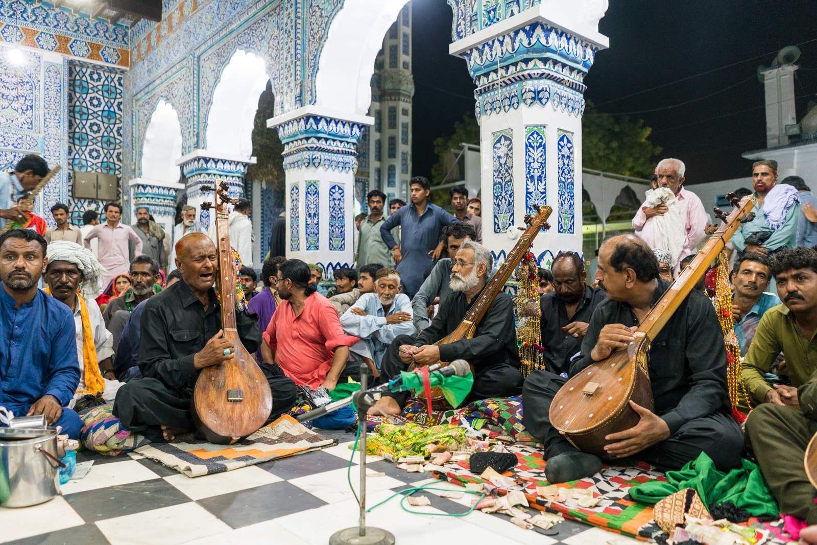 Musicians at the shrine of Bhittai in Bhit Shah, Sindh, Pakistan