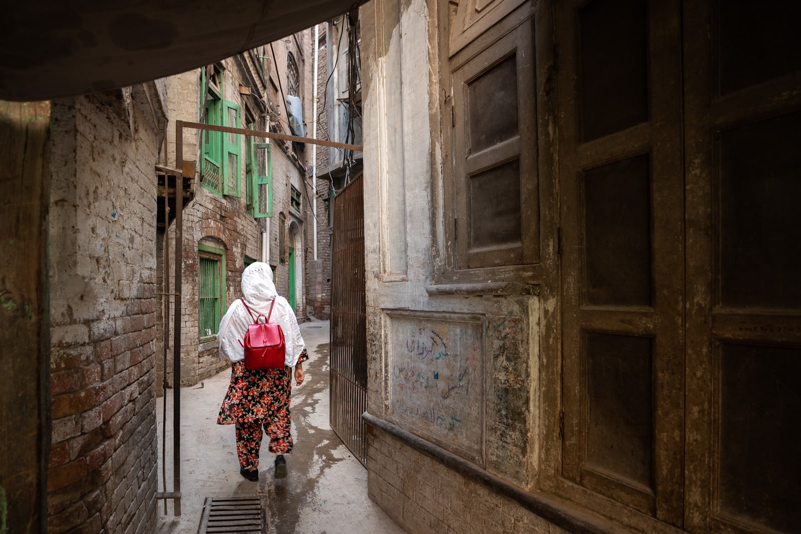 A woman walking in Peshawar