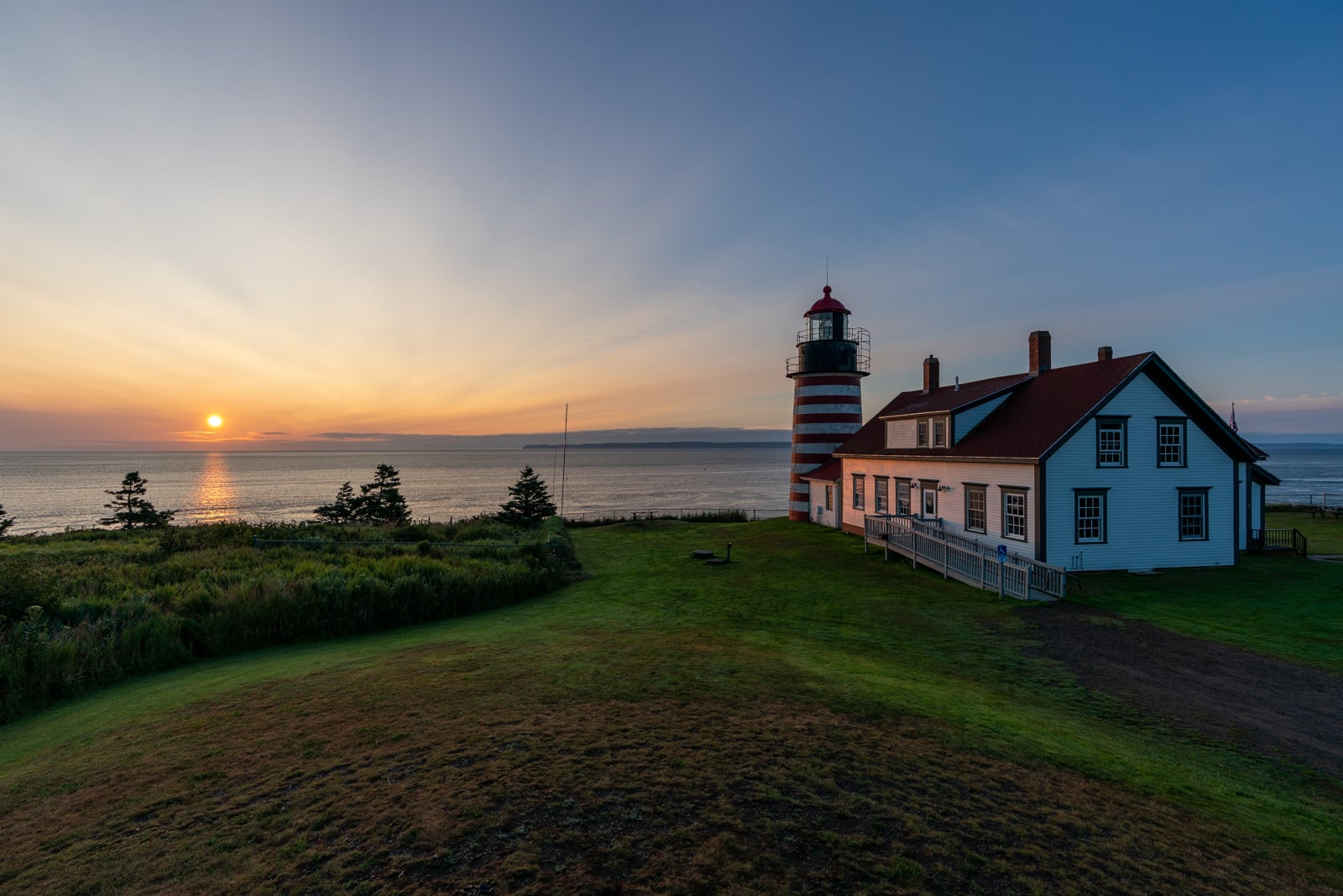 Sunrise at West Quoddy Head Lighthouse in Lubec, Maine