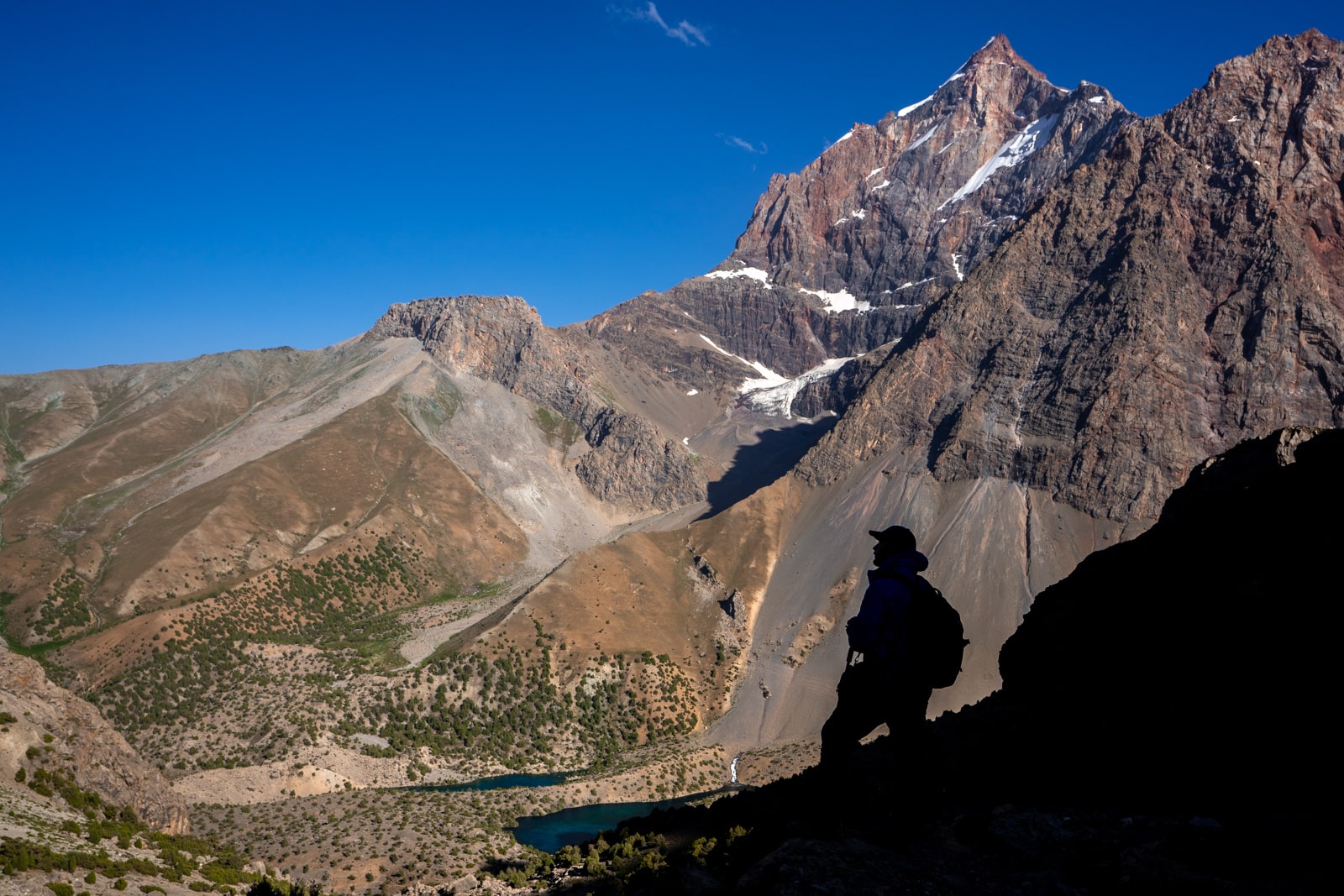 Trekker in Tajikistan's Fann Mountains who prepared for travel in Tajikistan