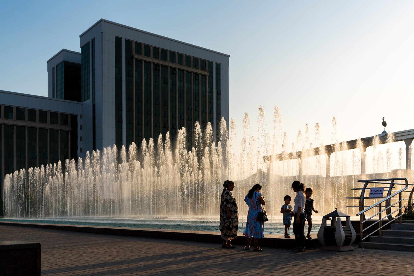Families in Independence Square, Tashkent, Uzbekistan