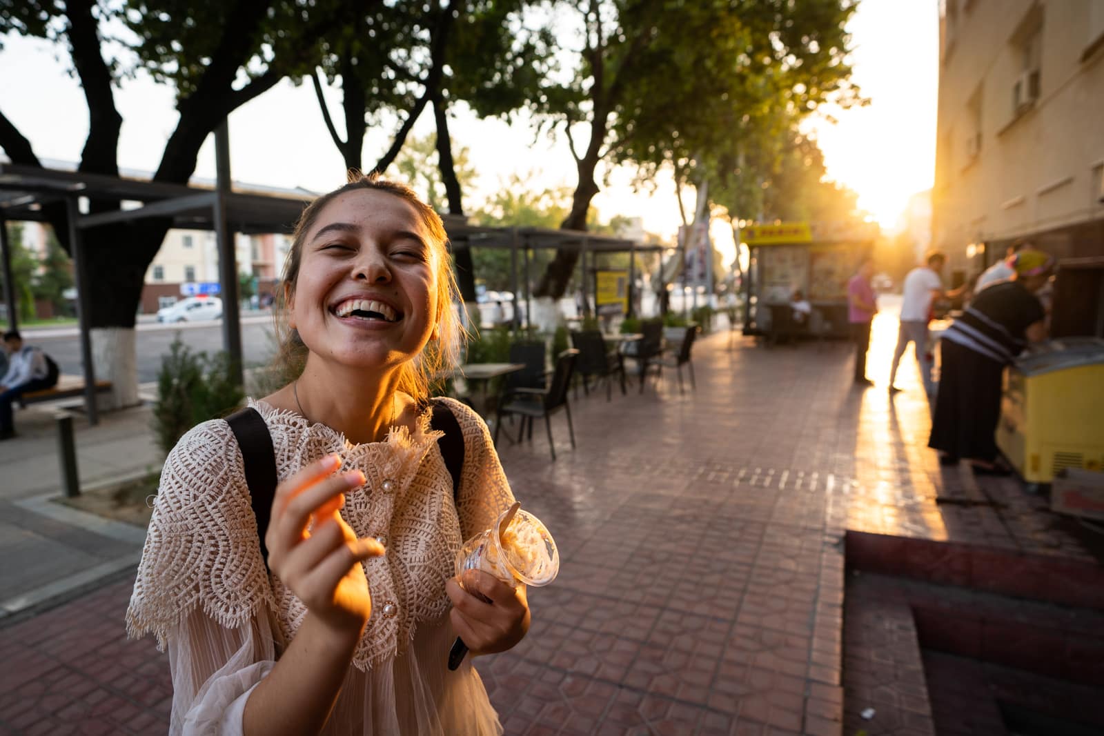 Laughing Uzbek girl in Tashkent, Uzbekistan