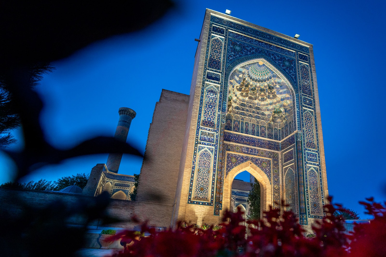 Gur-e-Amir mausoleum during blue hour before sunrise