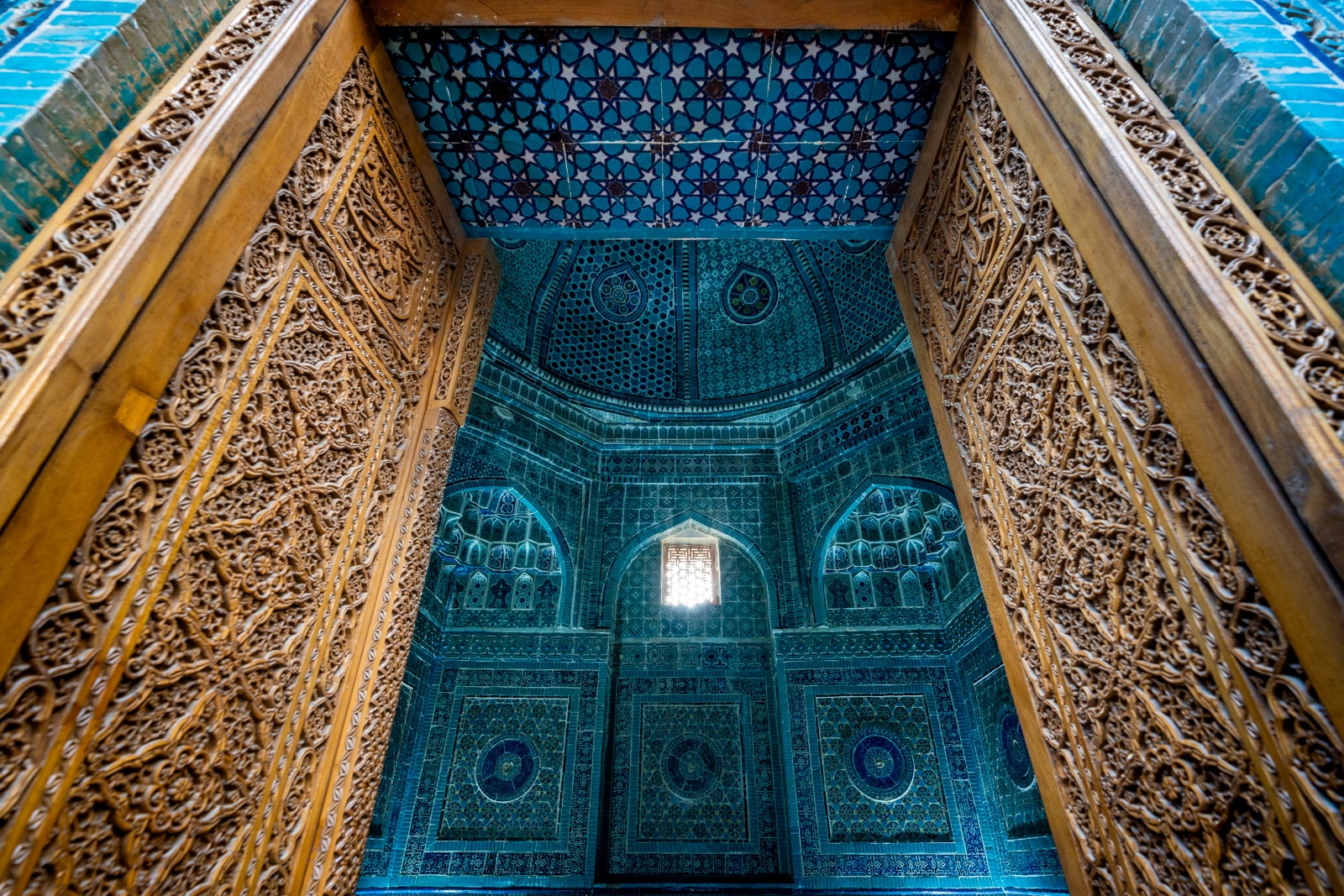 Doorway into the Shah-i-Zinda necropolis in Samarkand, Uzbekistan