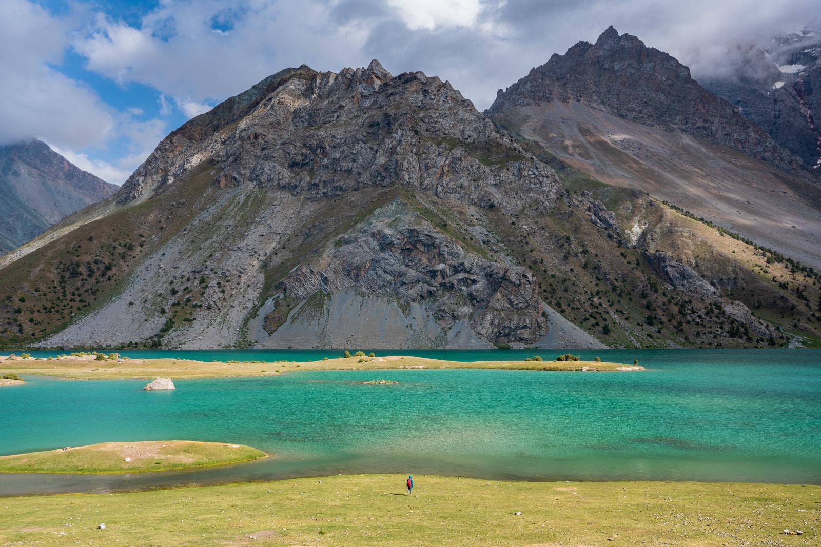 Man standing next to Kulikalon Lake in Tajkistan