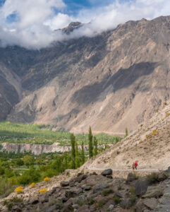 Women trekking down to Minapin, Pakistan from Rakaposhi Base Camp
