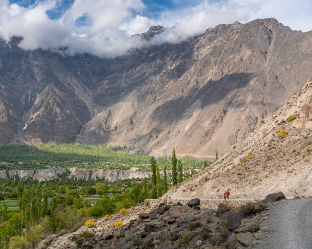 Women trekking up to Rakaposhi basecamp in Minapin, Nagar