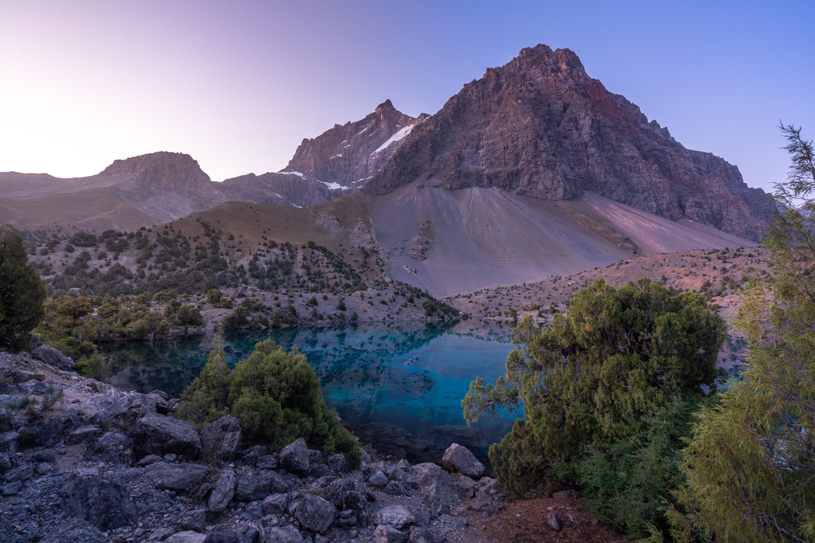 Guitar lake in Tajikistan's Fann Mountains