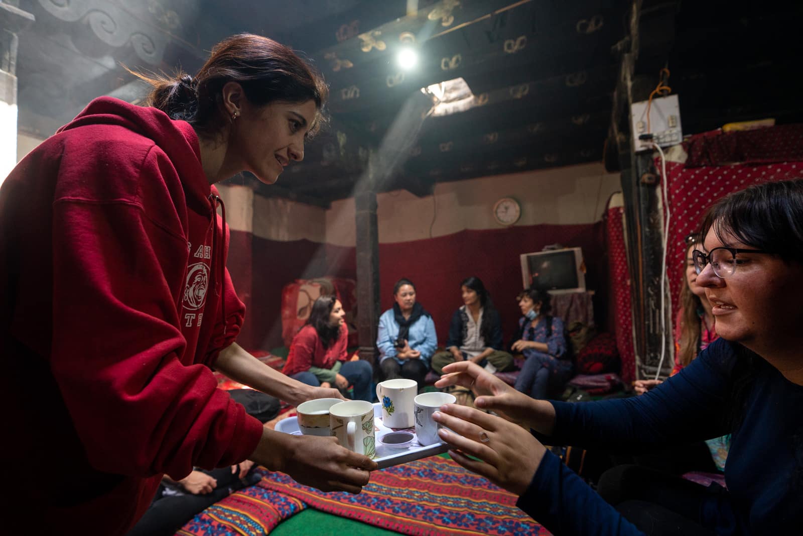 Being treated to chai, typical Pakistan hospitality, by a local woman in Passu, Gilgit Baltistan