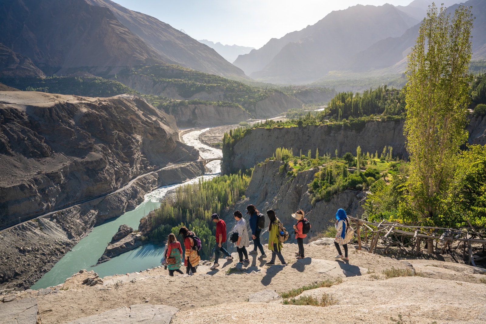 Women tour walking in Altit, Pakistan