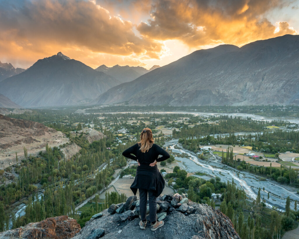 Female traveler in Yasin Valley, Ghizer, Pakistan