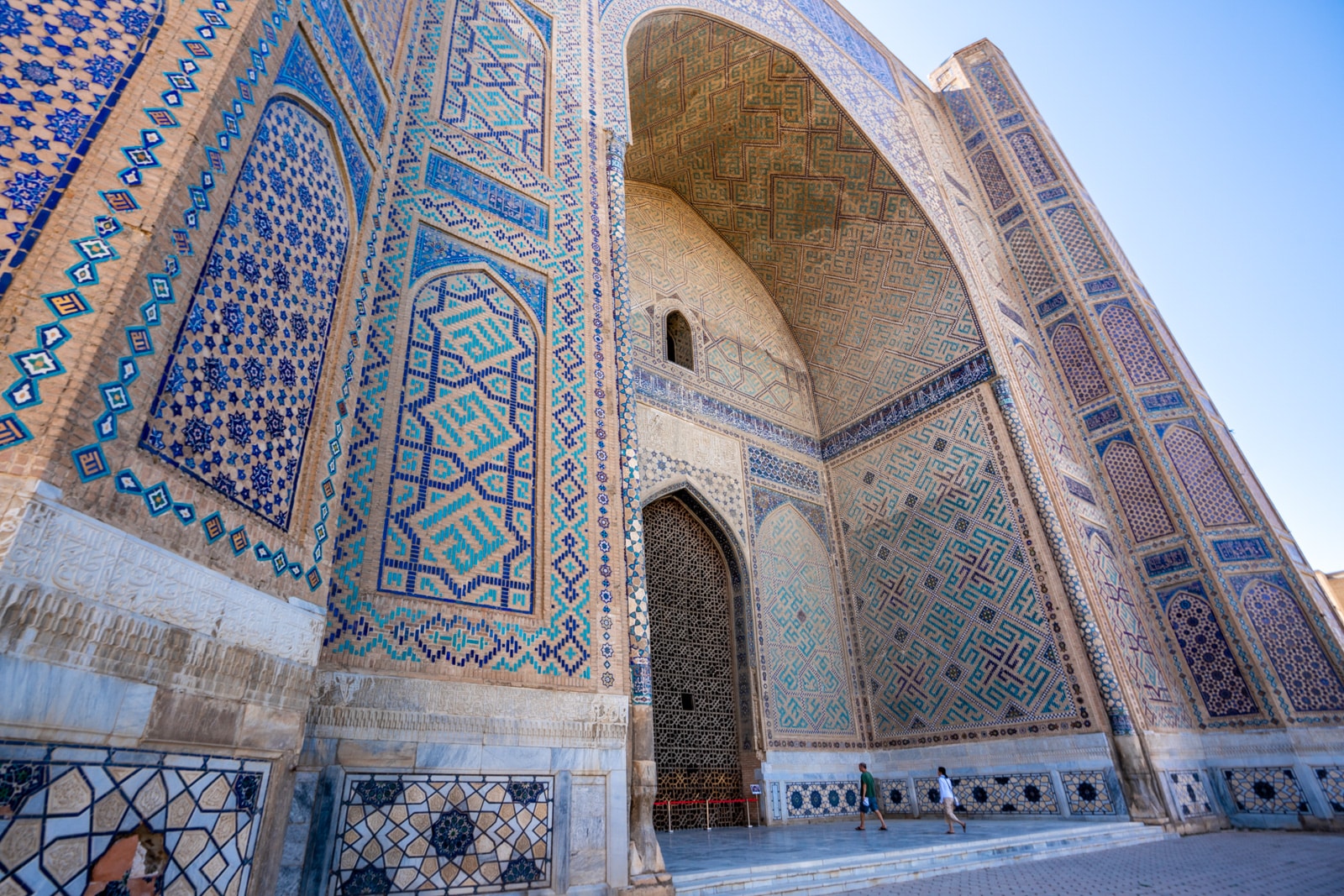 Front of the big Bibi Khanum mosque in Samarkand, Uzbekistan