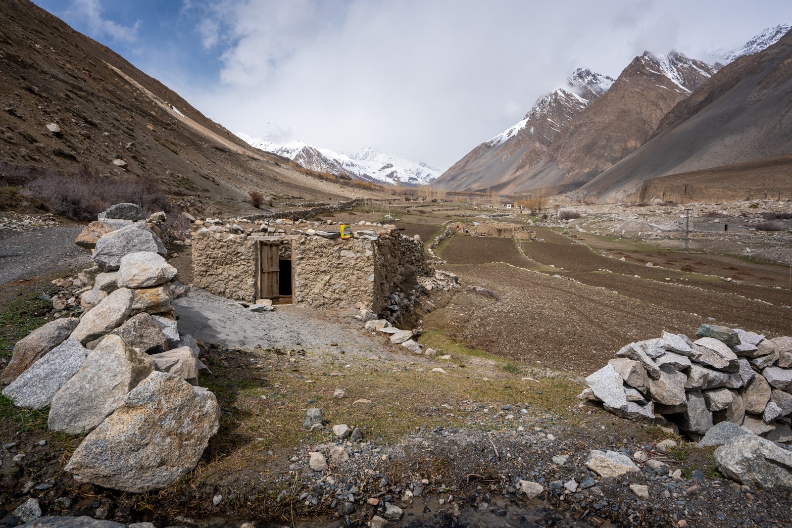 Stone animal hut in Chapursan Valley, Pakistan