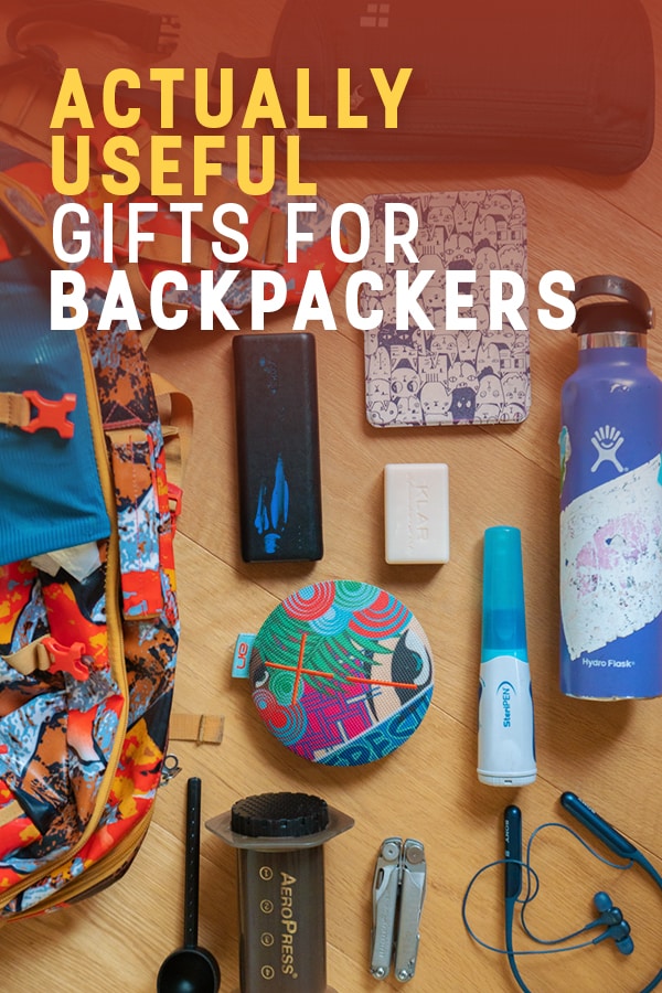 Need to buy a gift for a backpacker or traveler? Forget lame gift lists, here's a list of actually useful gift ideas for travelers and backpackers, straight from a full-time backpacker. All of these items are light, affordable, and important to pack for any long-term backpacking trip or travels. Read on for this backpacker's suggestions! #backpacking #gifts #travel