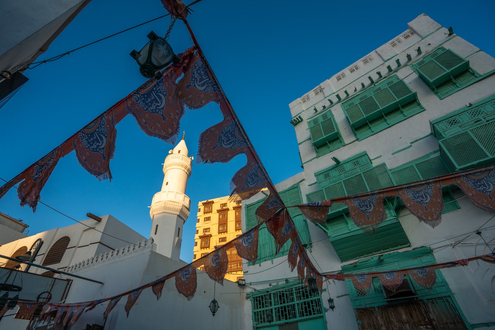 Sunset in old Jeddah, Saudi Arabia