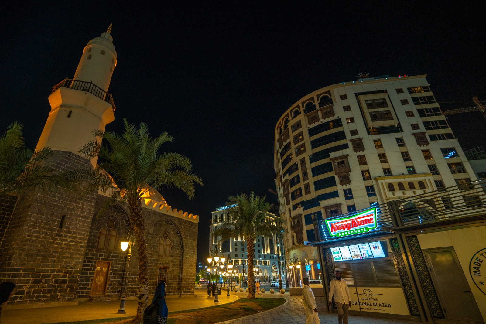 Krispy Kreme next to Gamamah Mosque in Medina, Saudi Arabia