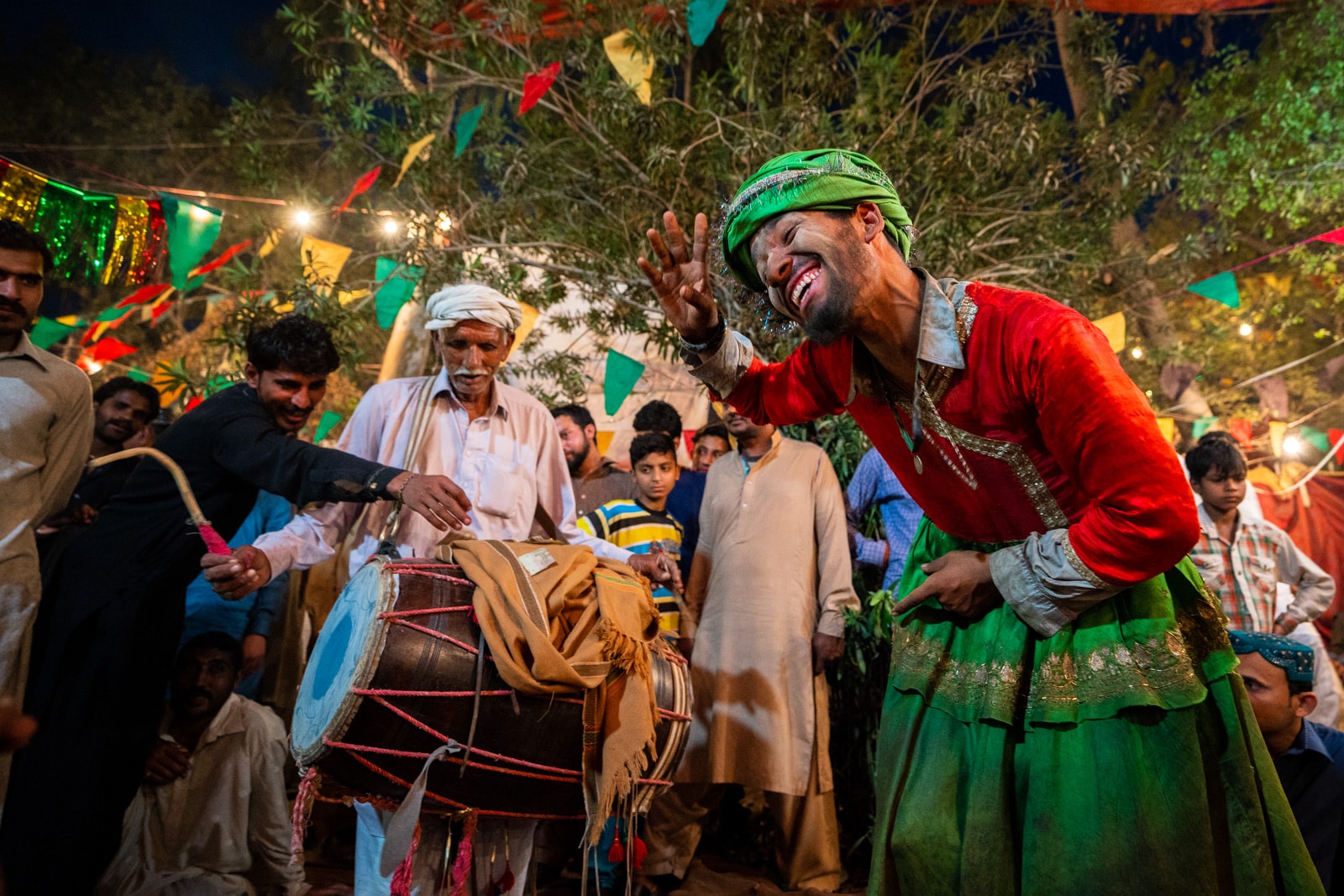 Sufi man dancing dhamal at the Mela Chiraghan in Lahore, Pakistan