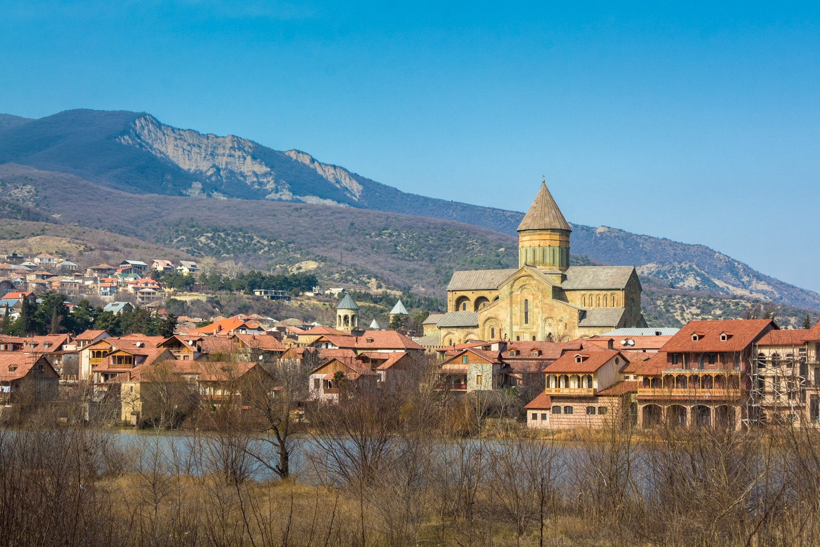 View of Mtskheta, Georgia, across the river