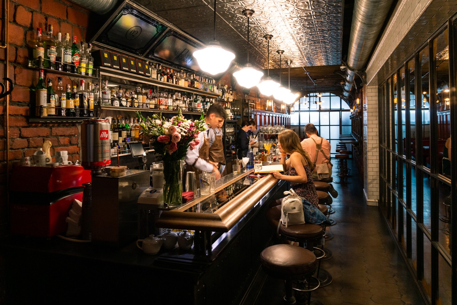 Interior of Parovoz bar in Kyiv, Ukraine