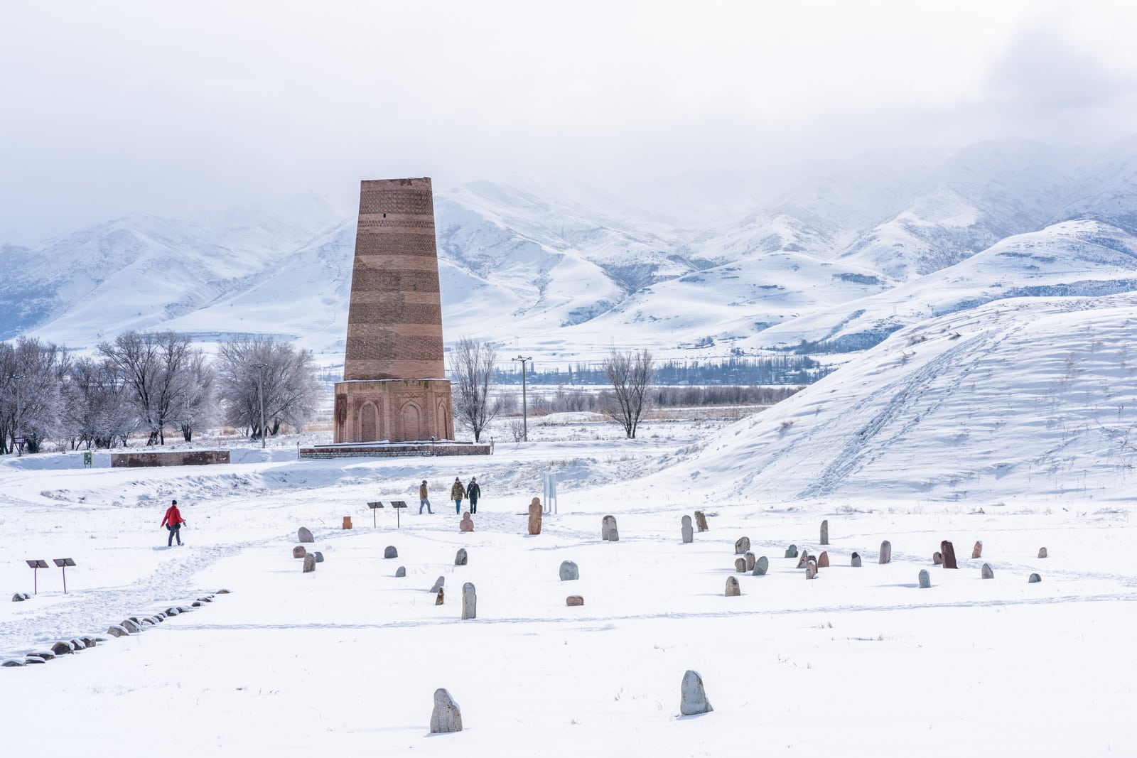 Kyrgyzstan's Burana tower in winter