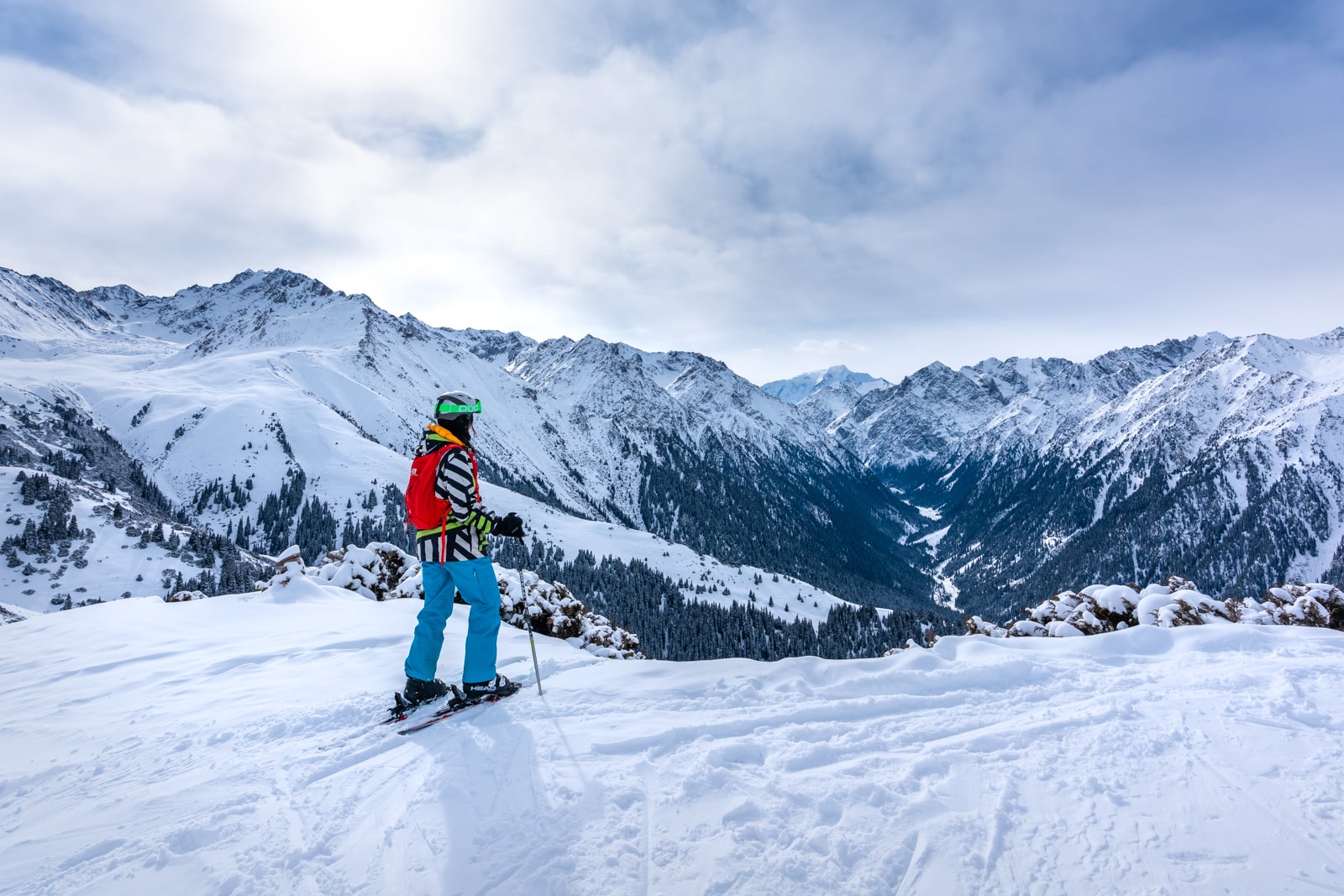 Skier in Karakol, Kyrgyzstan