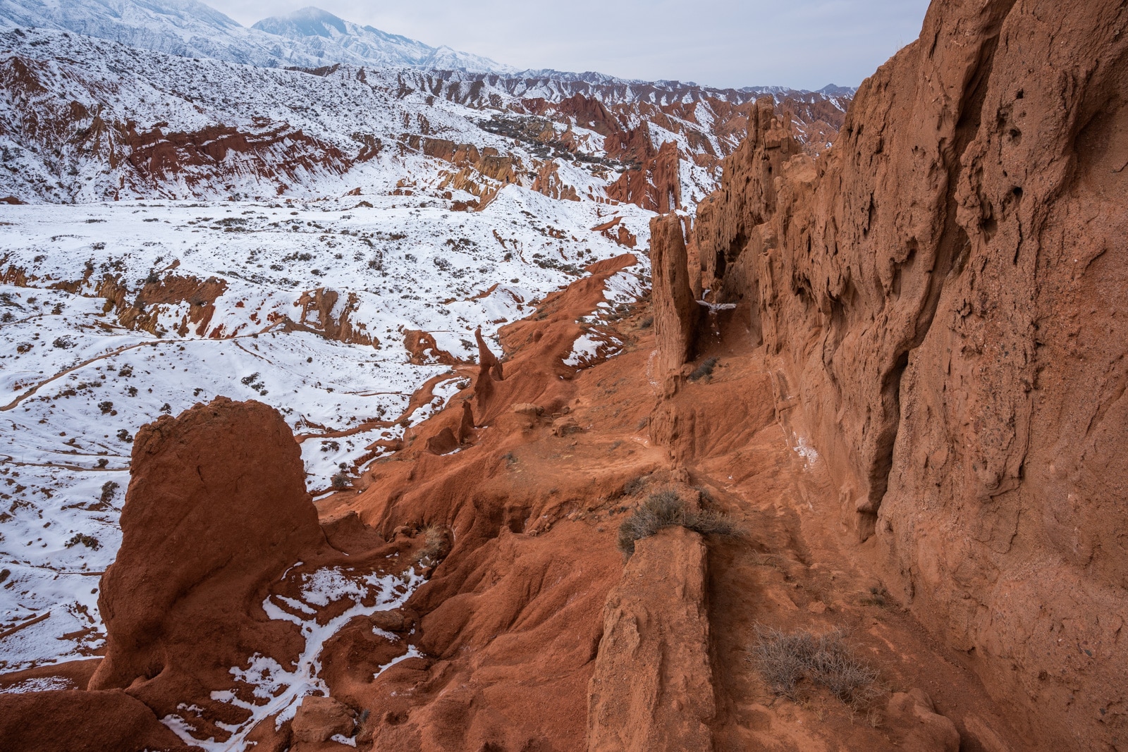 Fairytale canyon, Kyrgyzstan in winter