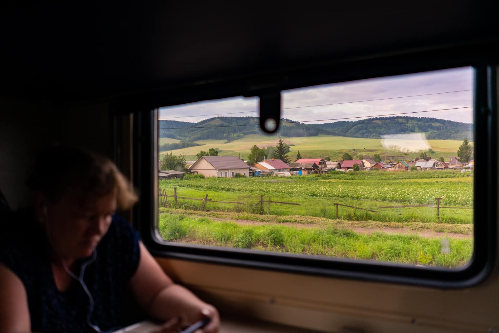 Russian woman on Trans-Siberian train