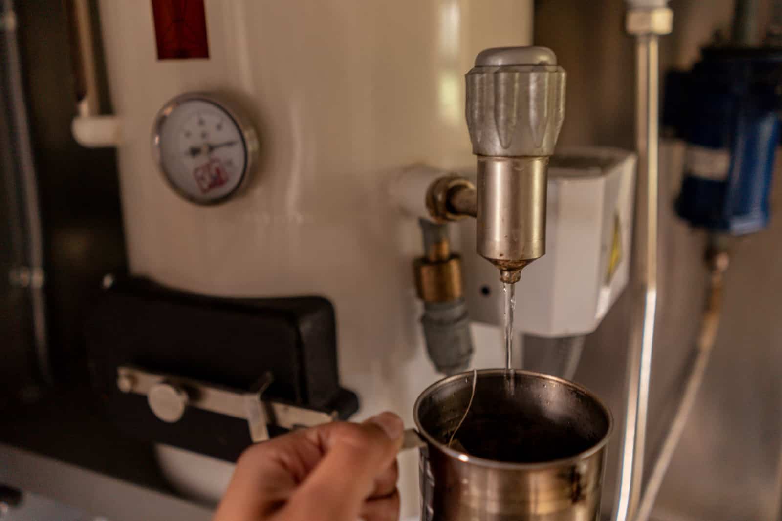 Hot water heater in a Russian train