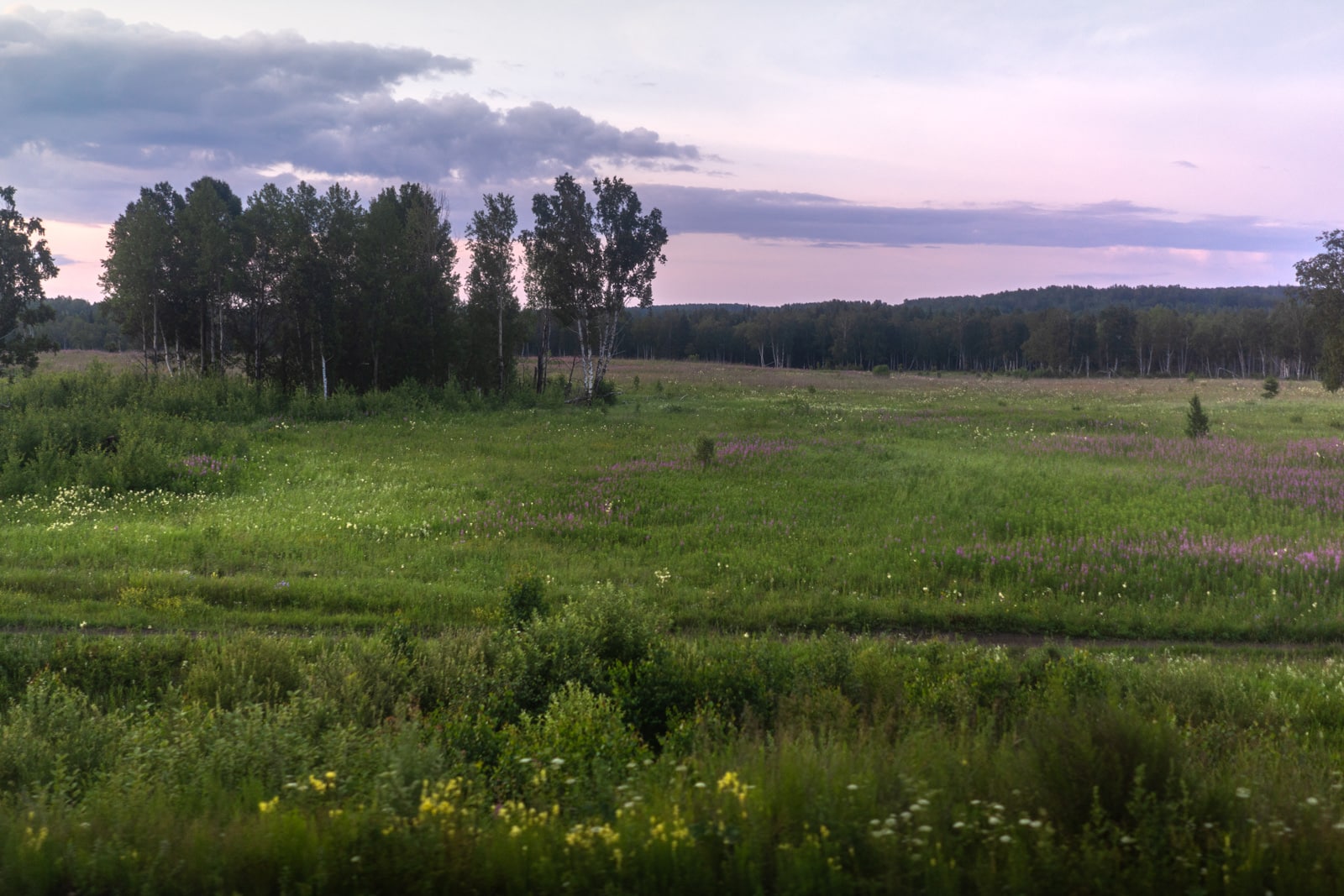 Siberian sunset from train