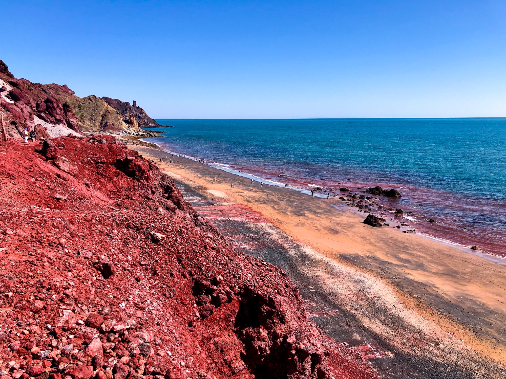 Red beach at Hormuz island, Iran