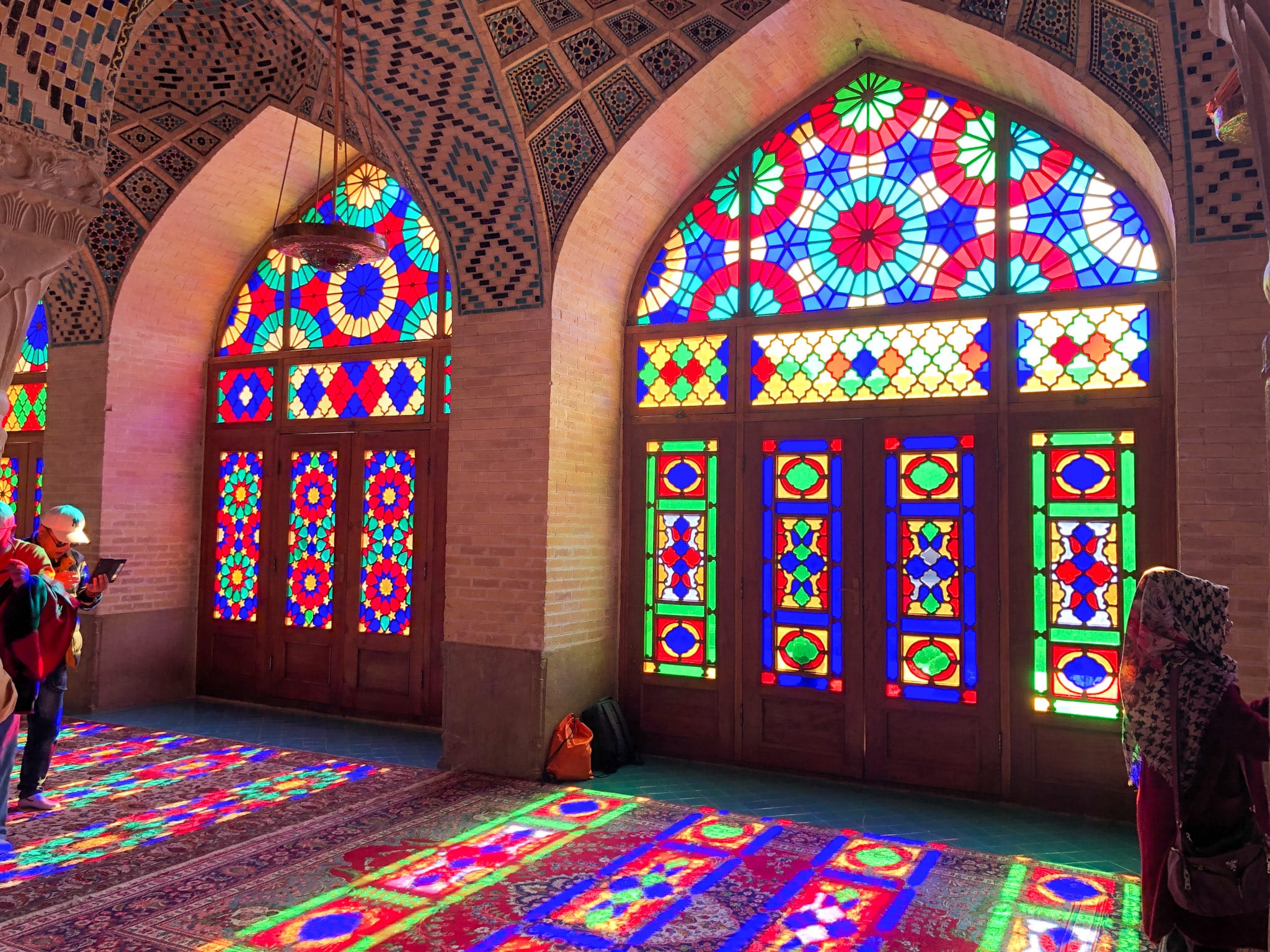 Light rays in the Pink Mosque in Shiraz, Iran