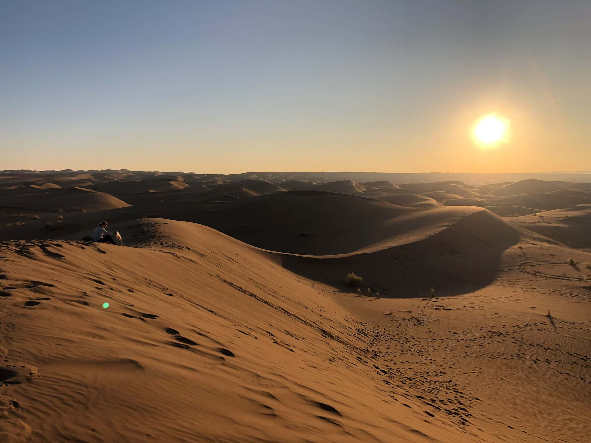 Sunset over sand dunes in Maranjab Desert, Iran