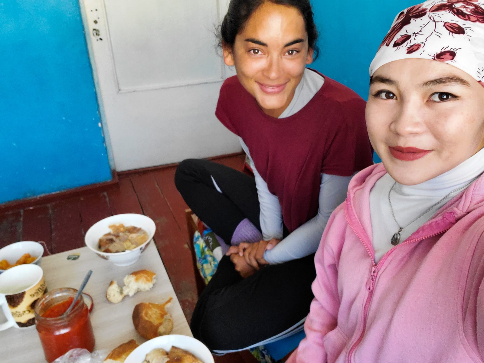 Alex and Aika taking a selfie in the Murghab Hospital