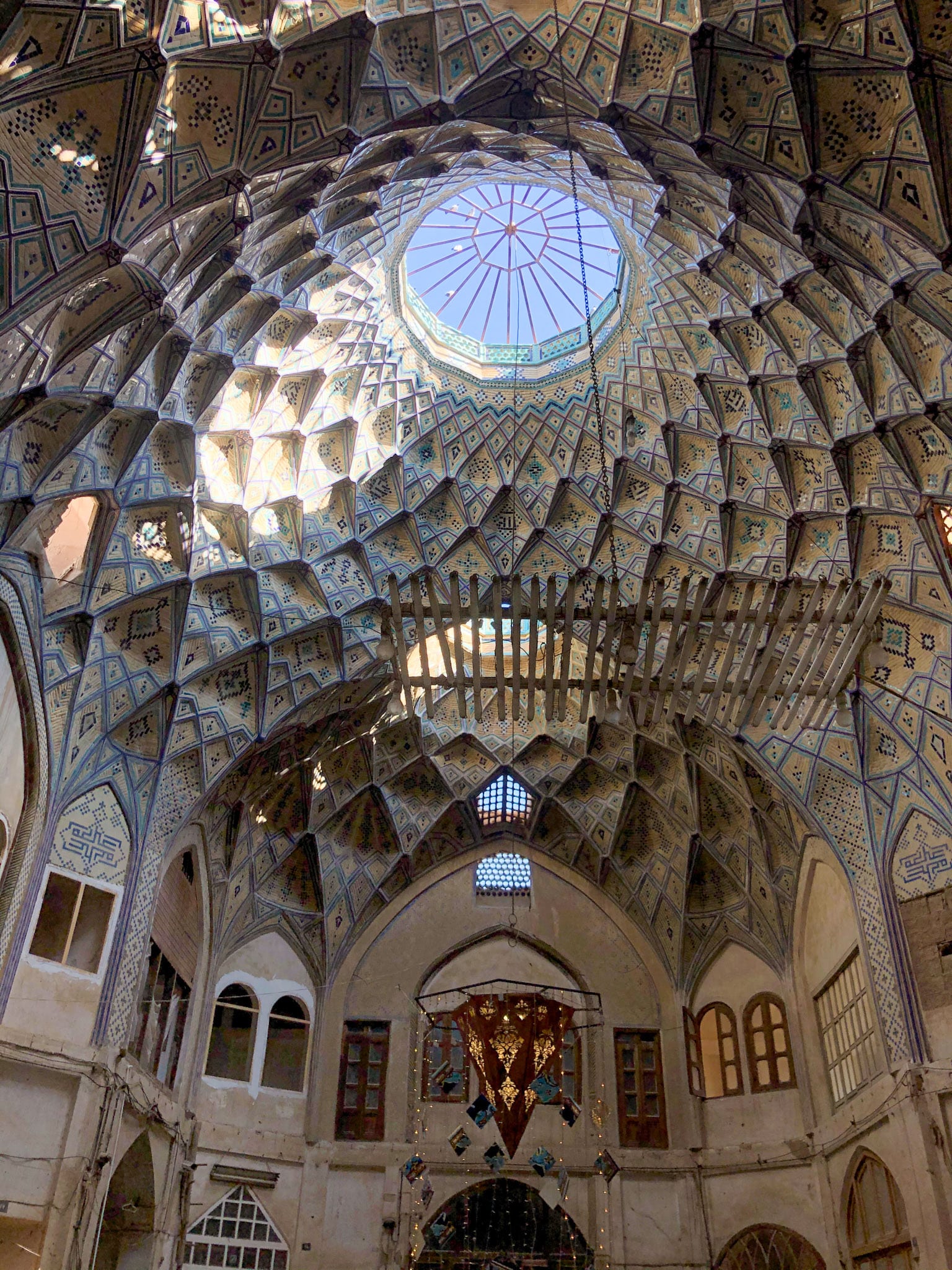 Domed ceiling in Kashan bazaar, Iran
