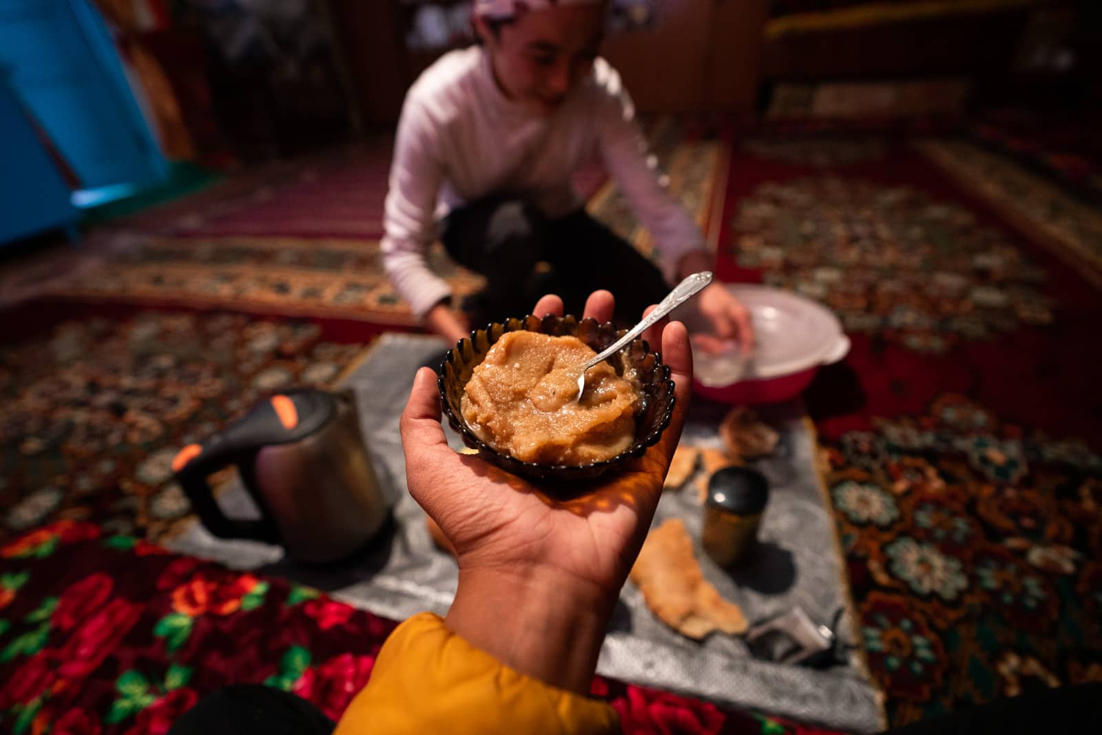 Mutton fat spread in Murghab, Tajikistan