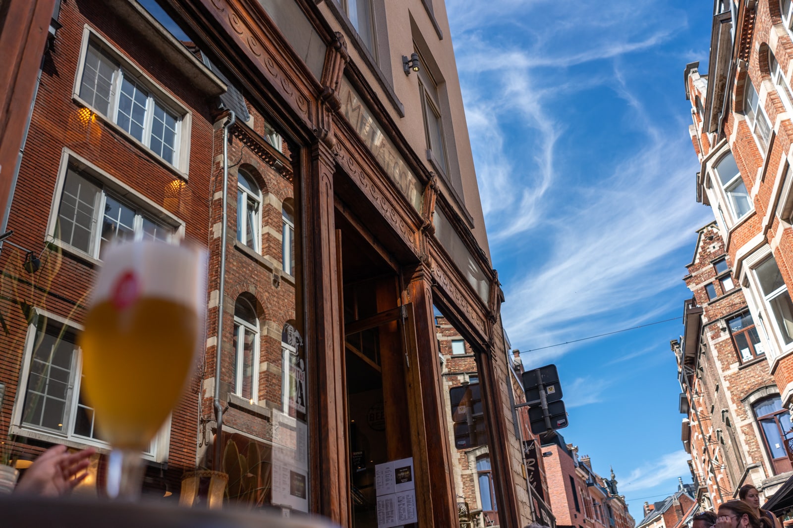 Exterior of Metafoor bar in Leuven, Belgium