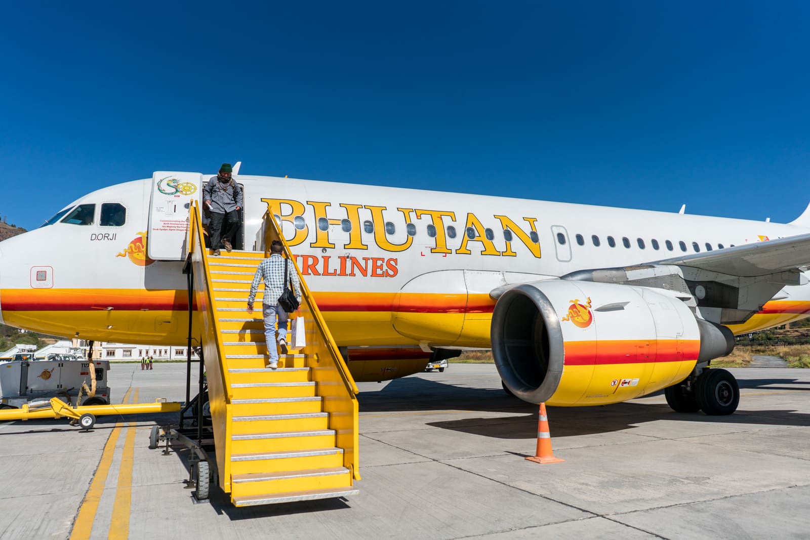 Bhutan airlines plane in Paro