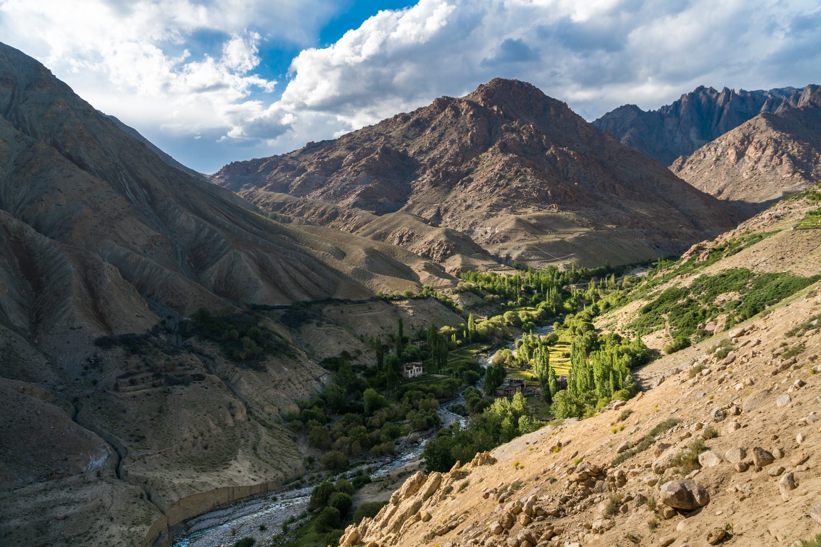 Mountain village in Sham Valley, Ladakh, India