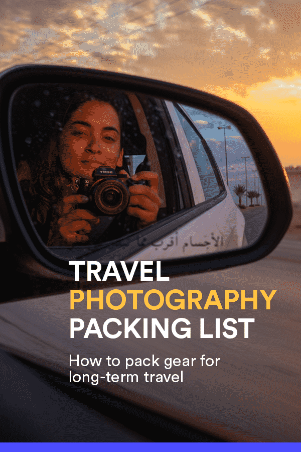 A packing list for photography gear, including the best cameras, lenses, tripod, and camera bags for travel. I personally use and carry all of this photography gear while traveling full-time as a travel blogger and photographer. Click to find out what I recommend!