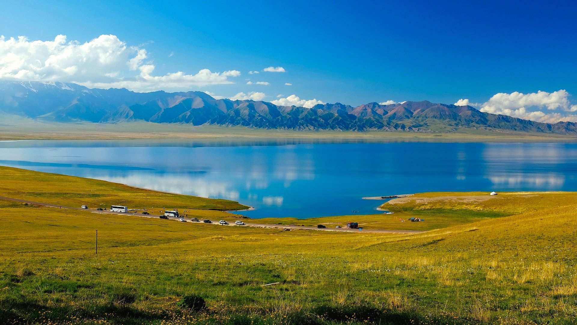 Stock photo of Sayram Lake in Xinjiang, China