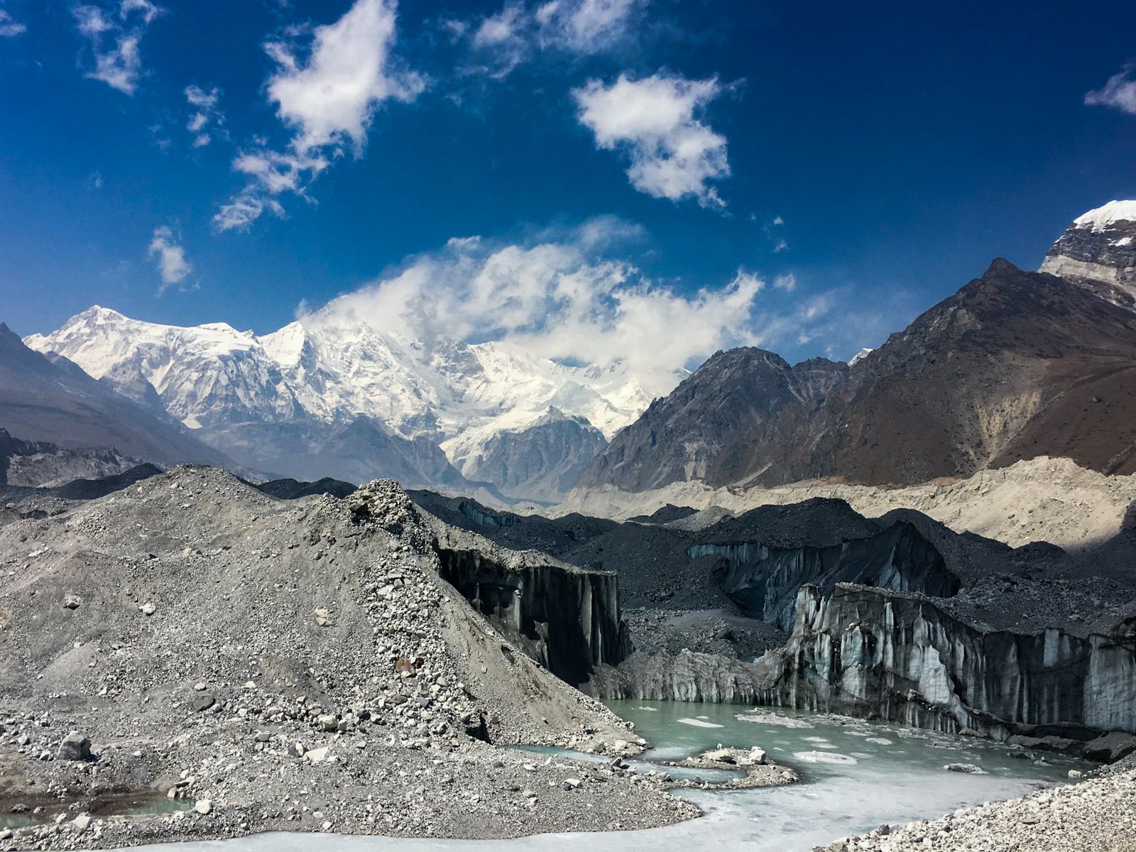 Ngozumpa Glacier along the Everest Base Camp trek in Nepal