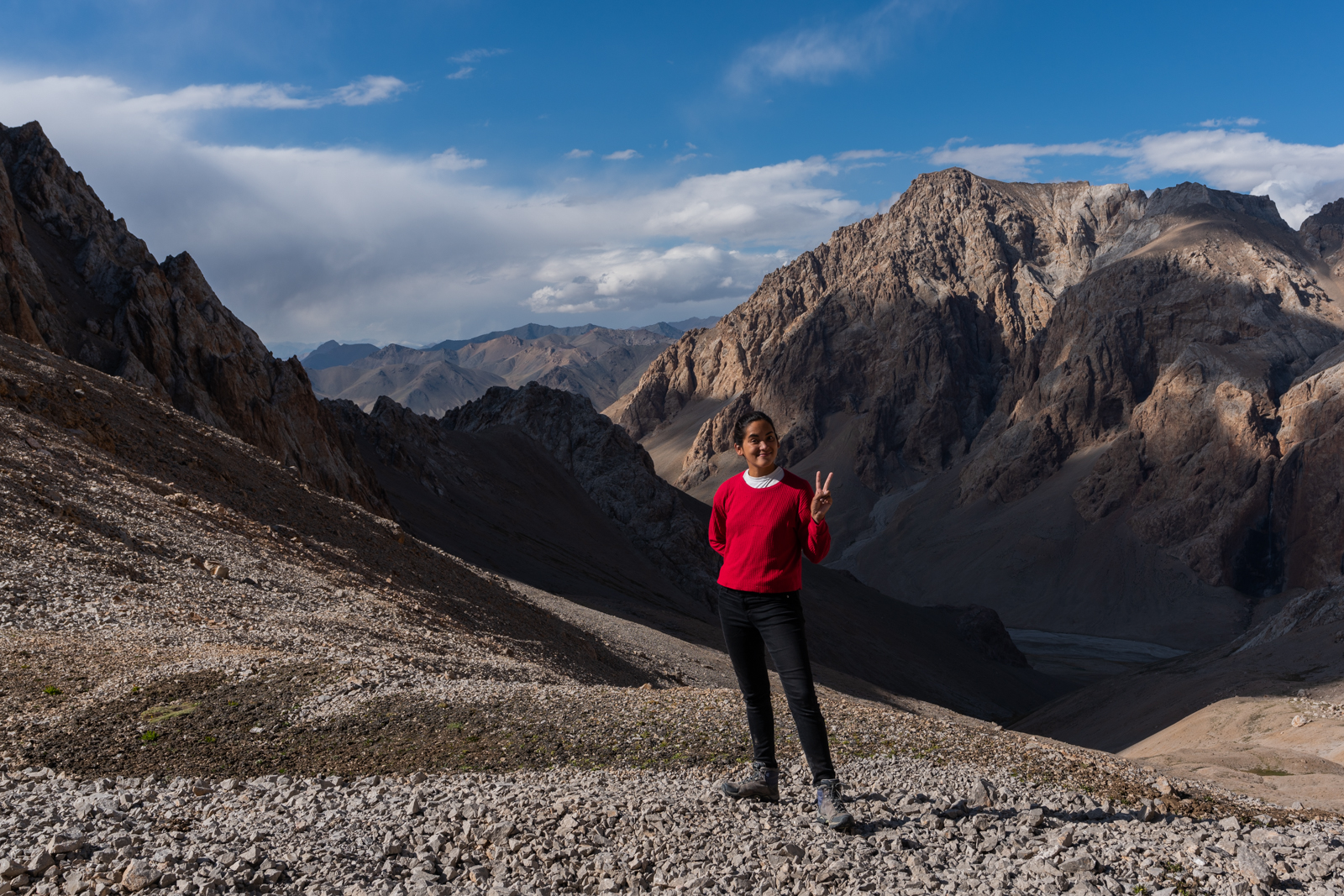 Alex on a mountain pass in Tajikistan