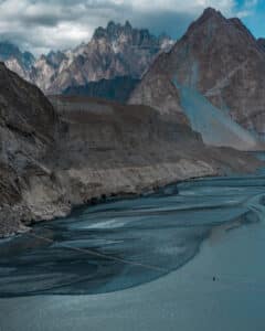 Passu suspension bridge on a Pakistan motorcycle tour