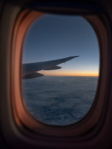 Airplane on a flight from Pakistan