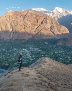 A tour guest in Qaqlasht Meadows above Booni, Khyber Pakhtunkhwa, Pakistan